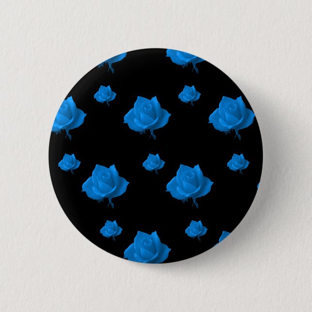 Blue Roses 2 Inch Round Button (Front)