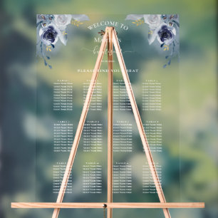 blue roses Baptism seating chart