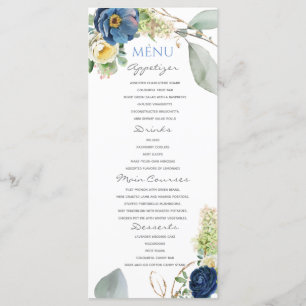 Blue Roses BoyBaptism Menu
