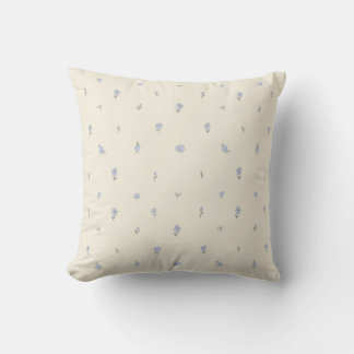 Blue roses cottage core floral throw pillow