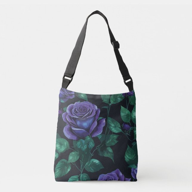 Blue roses crossbody bag (Front)