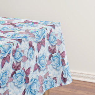 Blue roses. Floral pattern Tablecloth