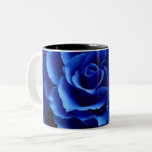 Blue roses flowers plant romance Two-Tone coffee m Mug