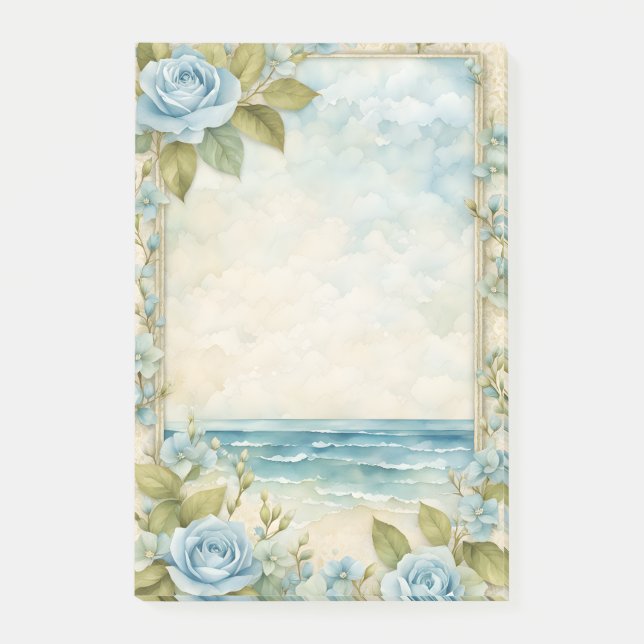 Blue Roses Frame the Ocean Post-it Notes (Front)