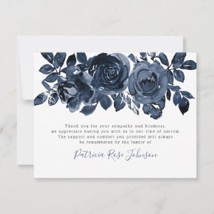 Blue Roses Funeral Memorial Thank You