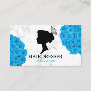 Blue Roses Hair Salon Hairdresser Beauty Salon Business Card