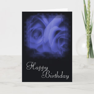 Blue Roses Happy Birthday Card Design 1
