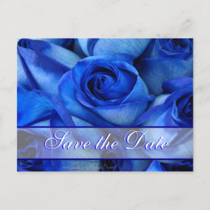 Blue Roses Invitation-customize Announcement Postcard