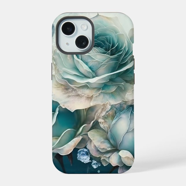 Blue Roses  iPhone 15 Case (Back)
