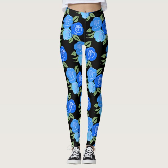 Blue Roses Leggings (Front)