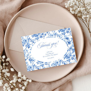 Blue Roses Luxe Wedding Thank You Card