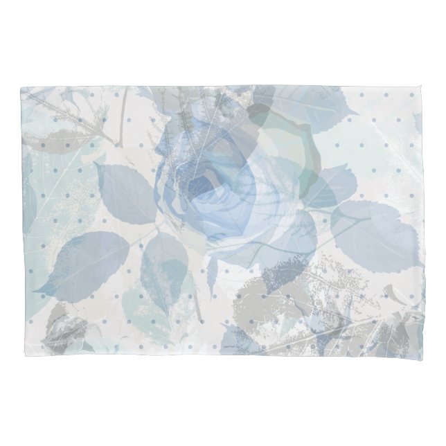 Blue Roses luxury Pillowcase (Front)
