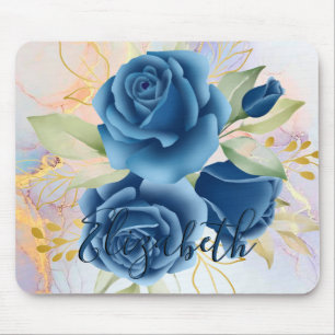 Blue Roses Mouse Pad