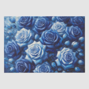 Blue Roses Oil Painting Decoupage Tissue Paper