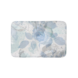 Blue Roses pattern Bath Mat