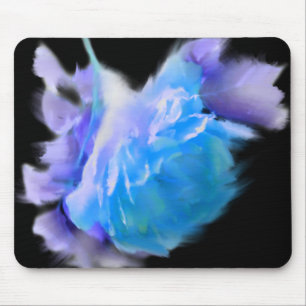Blue Roses, romantic floral watercolor Mouse Pad