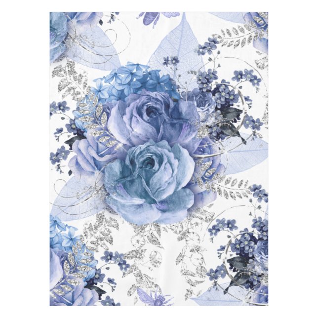 Blue Roses Tablecloth (Front)