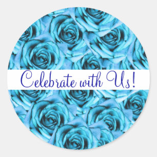 Blue Roses Wedding Sticker