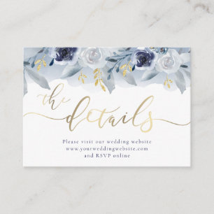 Blue Roses Wedding Website Enclosure Card