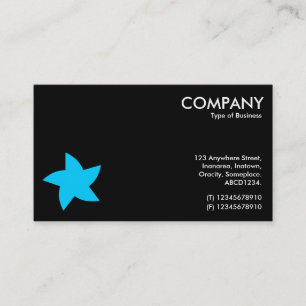 Blue Rotating Star Symbol - Black Business Card