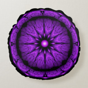 Blue round sacred fabulous ornament pillow