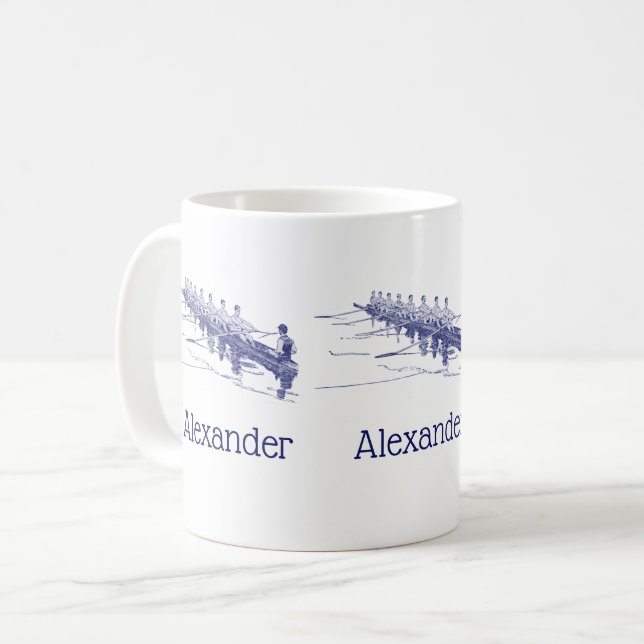 Blue Rowing Rowers Crew Team Water Sports #3 Coffee Mug (Front Left)