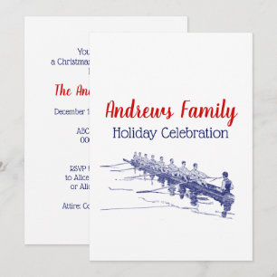 Blue Rowing Rowers Crew Team Water Sports #3 Invitation