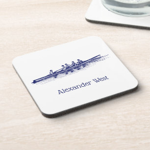 Blue Rowing Rowers Crew Team Water Sports Coaster