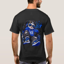 Blue Royal Bear Streetwear Graphic T-Shirt