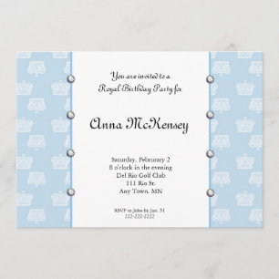 Blue Royal Birthday Invitation