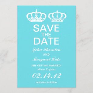 Blue  Royal Couple Save the Date Invitation