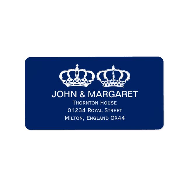 Blue Royal Couple Wedding Label (Front)