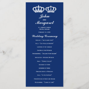 Blue Royal Couple Wedding Program