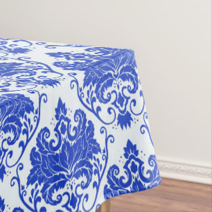 Blue Royal Damask Tablecloth
