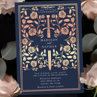 Blue Royal Medieval Rose Gold  Sword Wedding 