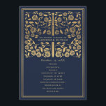Blue Royal Medieval Sword Wedding Program<br><div class="desc">Elegant and modern wedding design inspired by the medieval fantasy genre. Design is not real foil. You can customize this further by clicking on the "PERSONALIZE" button. Matching Items in our shop for a complete party theme.</div>