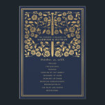 Blue Royal Medieval Sword Wedding Program<br><div class="desc">Elegant and modern wedding design inspired by the medieval fantasy genre. Design is not real foil. You can customize this further by clicking on the "PERSONALIZE" button. Matching Items in our shop for a complete party theme.</div>