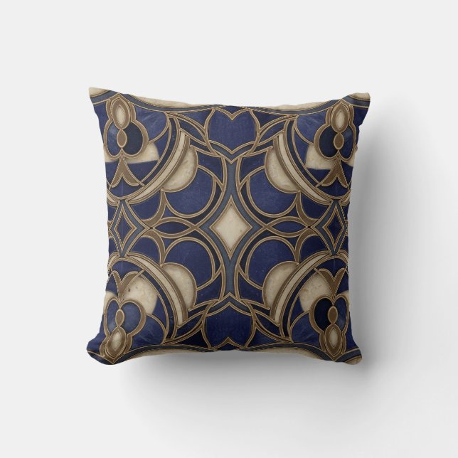 blue royal throw pillow (Front)