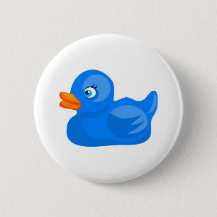 Blue Rubber Duck 2 Inch Round Button