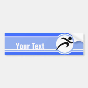Blue Running Bumper Sticker