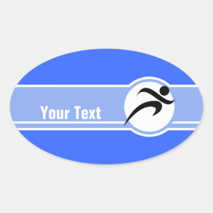 Blue Running Oval Sticker