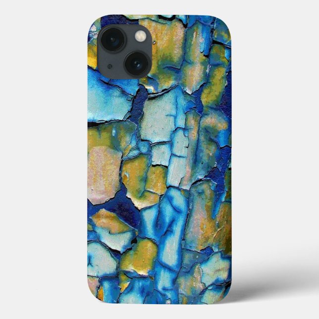 Blue Rust, And Gold Chipping Paint iPad Case (Back)