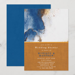 Blue Rust Copper Agate Wedding Shower Invite