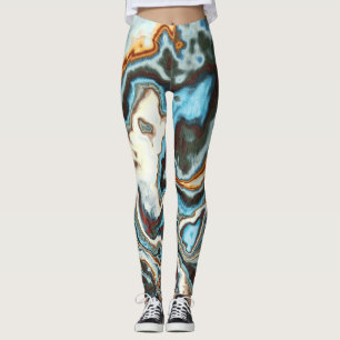 Blue Rust Marble Flow Leggings