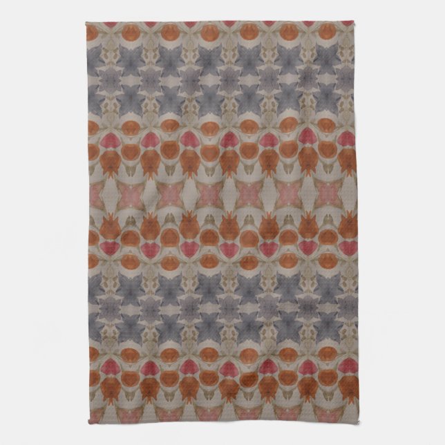 Blue Rust Red Kitchen Towel (Vertical)