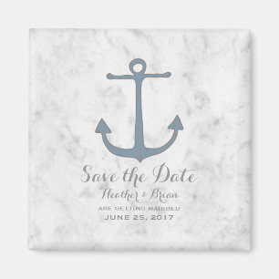Blue Rustic Anchor Save the Date Magnet