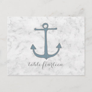Blue Rustic Anchor Table Number Postcard