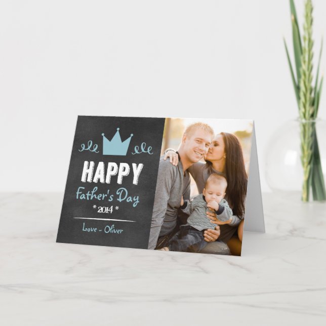 Blue Rustic Chalkboard Father's Day Card (Front)