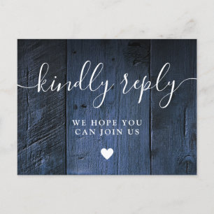 Blue Rustic Grange Chanson en bois Demande Carte p