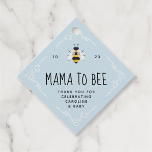 Blue Rustic Mama to Bee Baby Shower Favour Tags